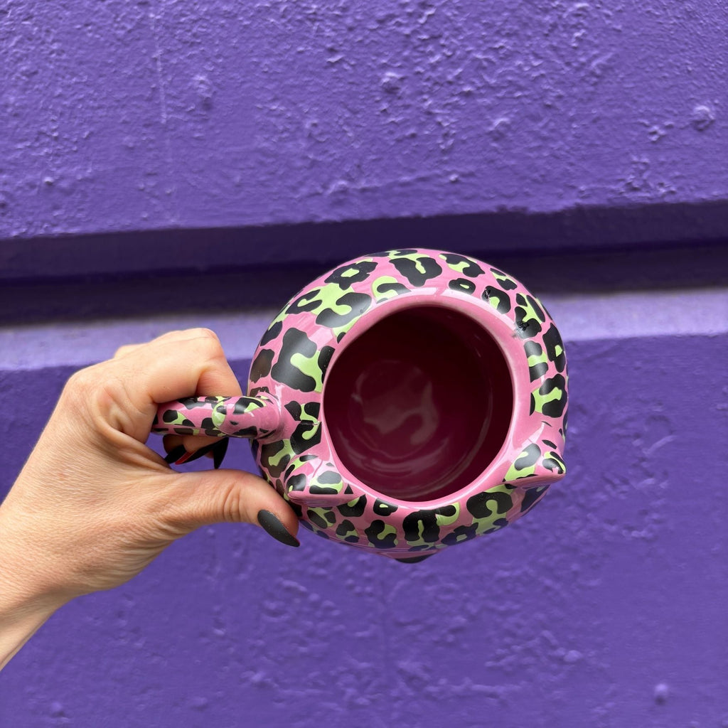 Pink Leopard Cat Mug | Cute Ceramic Coffee Tea Cup | Gift for Her by The Bullish Store