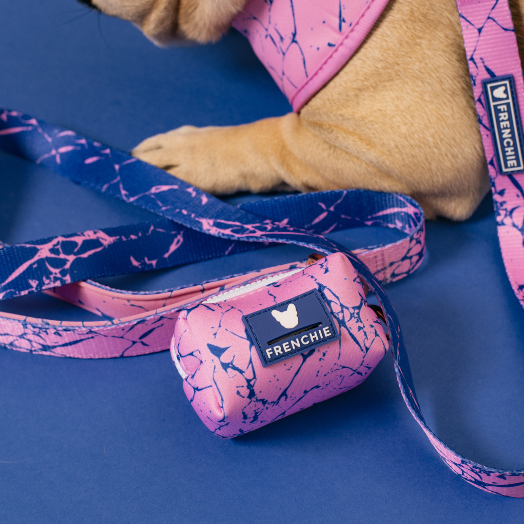 Frenchie Comfort Leash - Pink Marble by Frenchie Bulldog