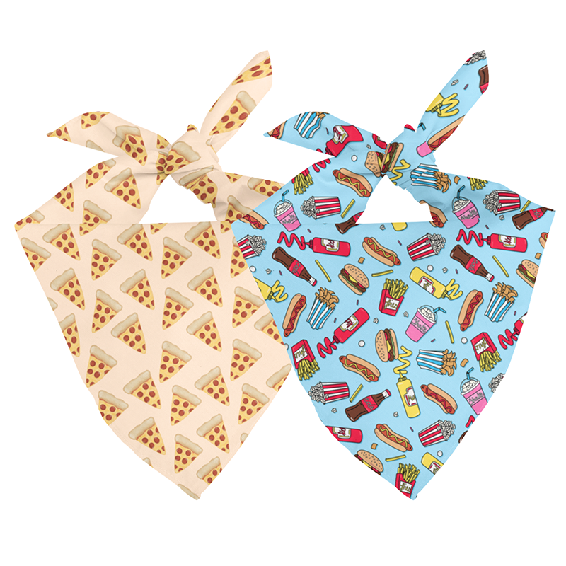 Pizza & Food Reversible Dog Bandana by Dog Bandana Co.