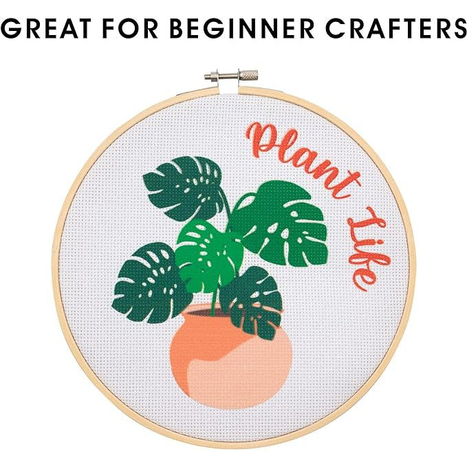 Plant Life Crosstitch Kit | Embroidery Crafts Tool Set by The Bullish Store