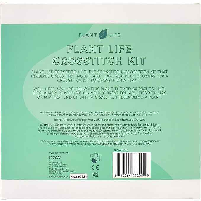 Plant Life Crosstitch Kit | Embroidery Crafts Tool Set by The Bullish Store