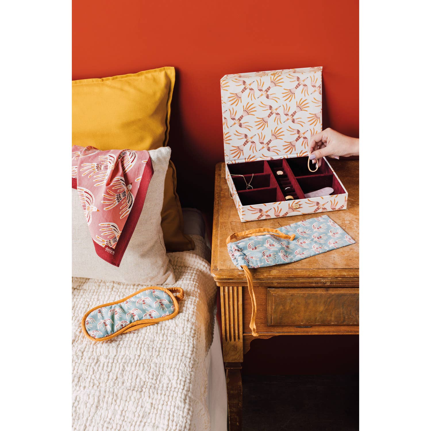 Plume Recycled Cotton Bandana | Neck Scarf Headband in Soft Pink Hues by The Bullish Store