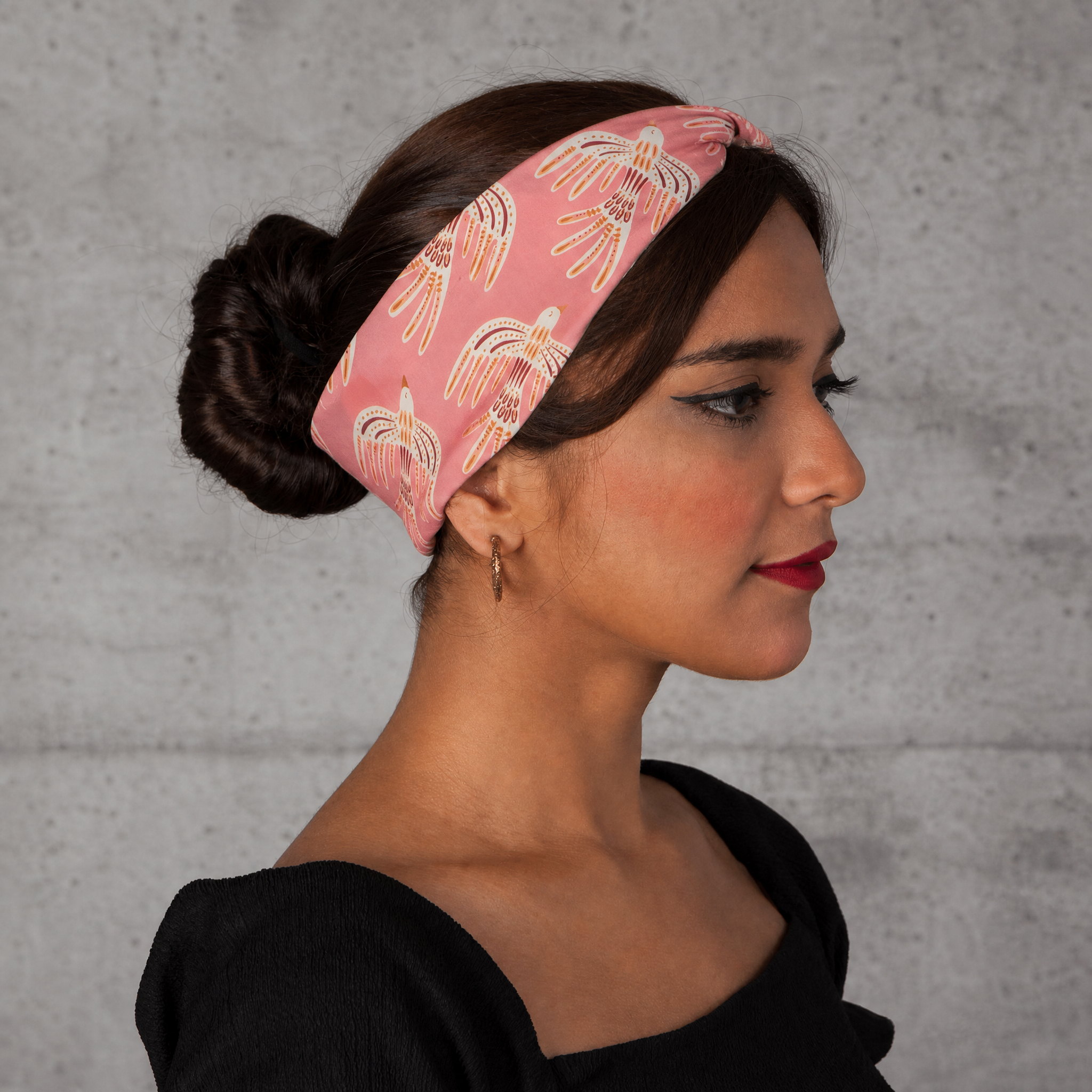 Plume Recycled Cotton Bandana | Neck Scarf Headband in Soft Pink Hues by The Bullish Store