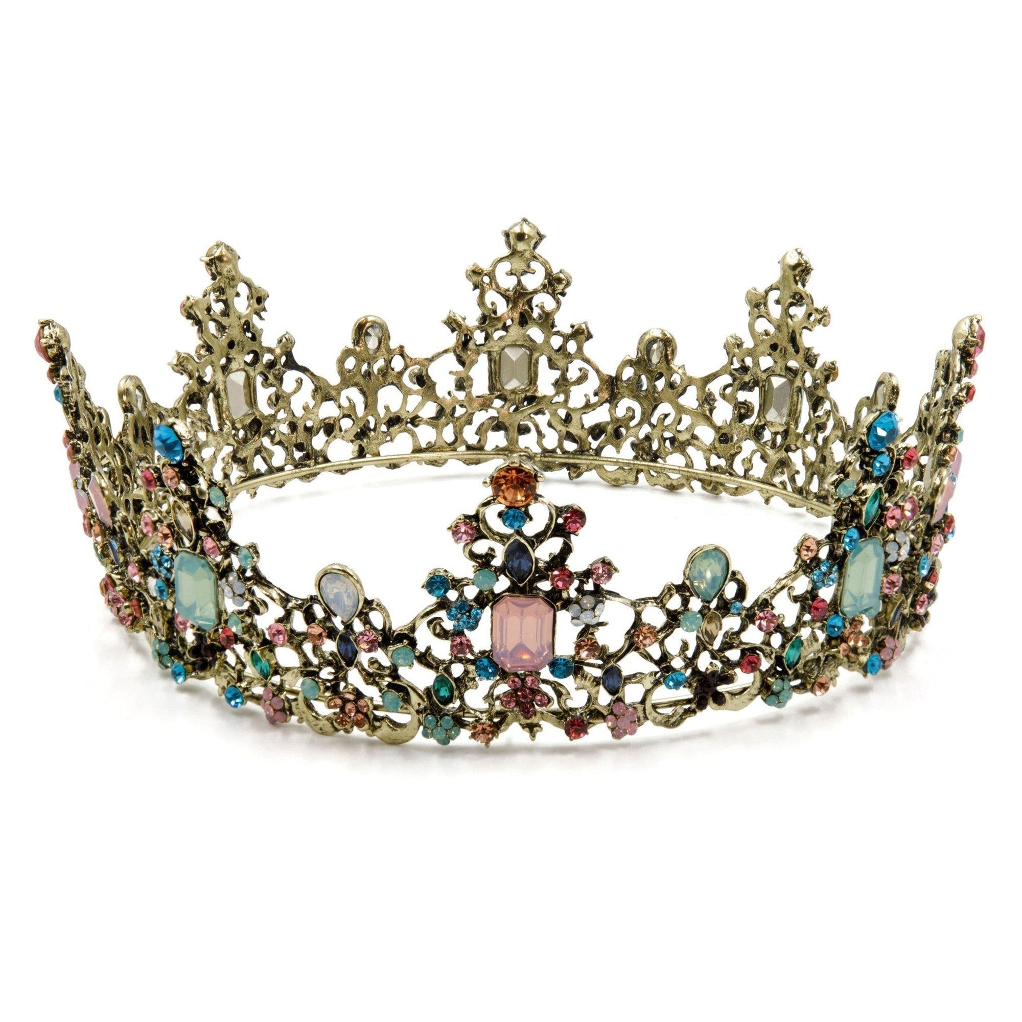 Princess of Pastels Luxe Tiara Crown | Royalty Crown Party or Bridal Hair Accessory by The Bullish Store