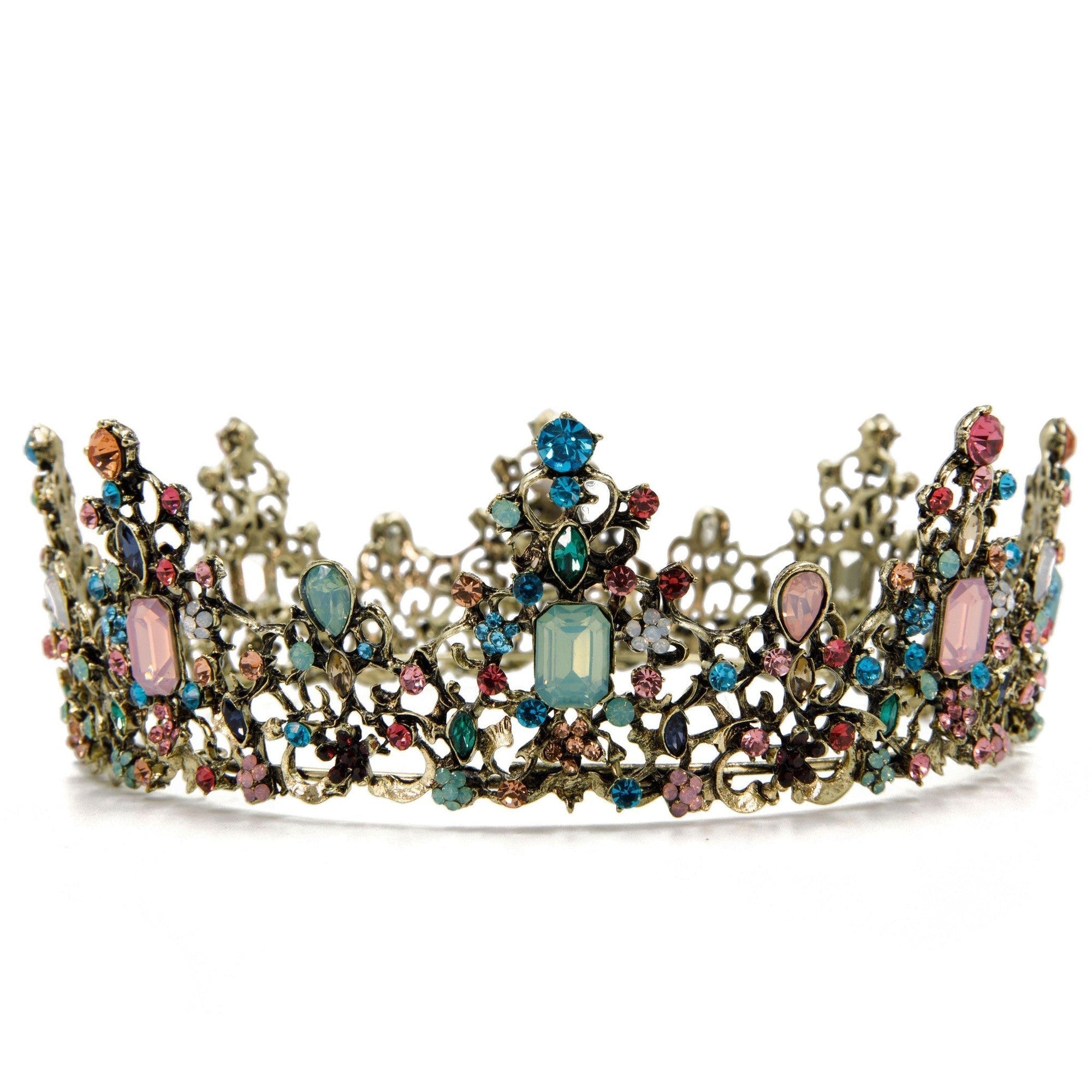 Princess of Pastels Luxe Tiara Crown | Royalty Crown Party or Bridal Hair Accessory by The Bullish Store