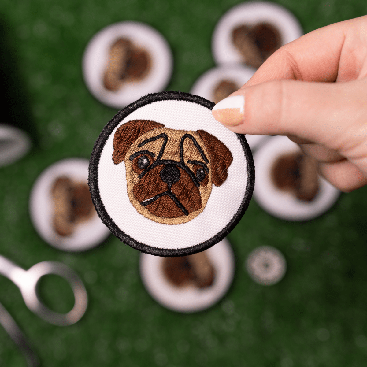 Pug Face Circle Patch by K9 Sport Sack