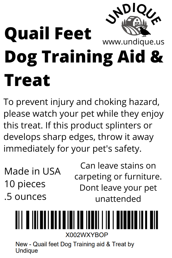 Quail feet Dog Training aid & Treat by Quailz.com by Undique LLC