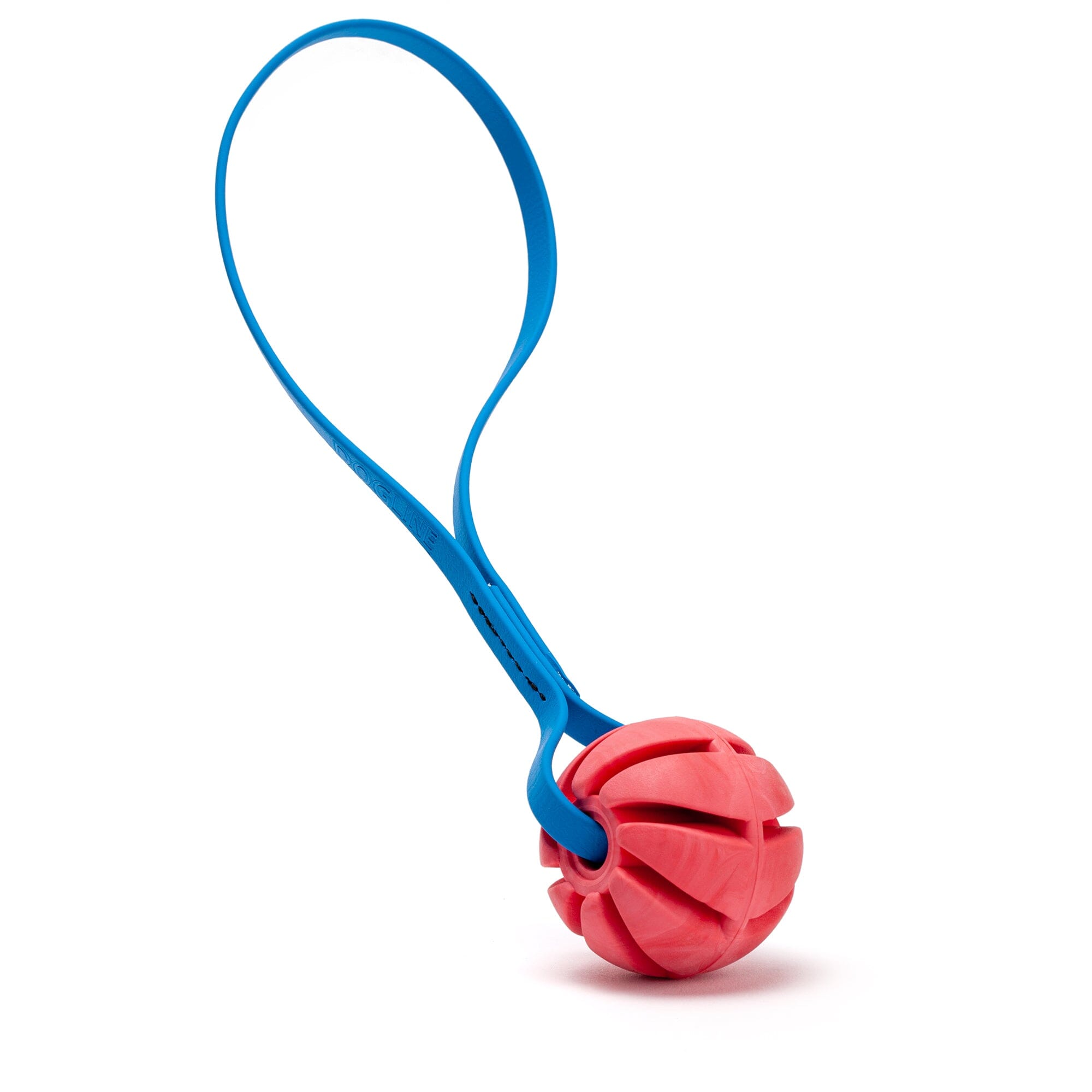 Rubber Spiral Ball with Biothane Handle by Dogline