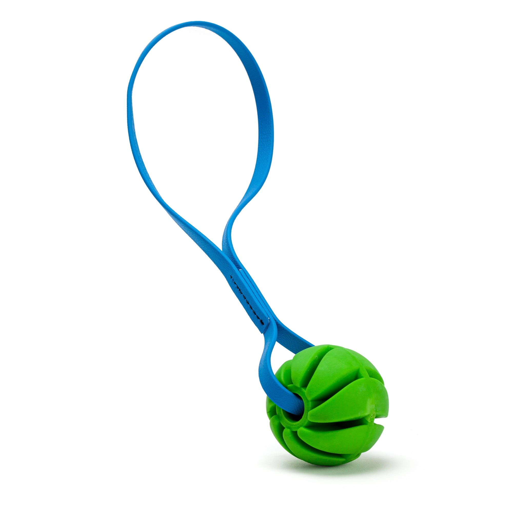 Rubber Spiral Ball with Biothane Handle by Dogline