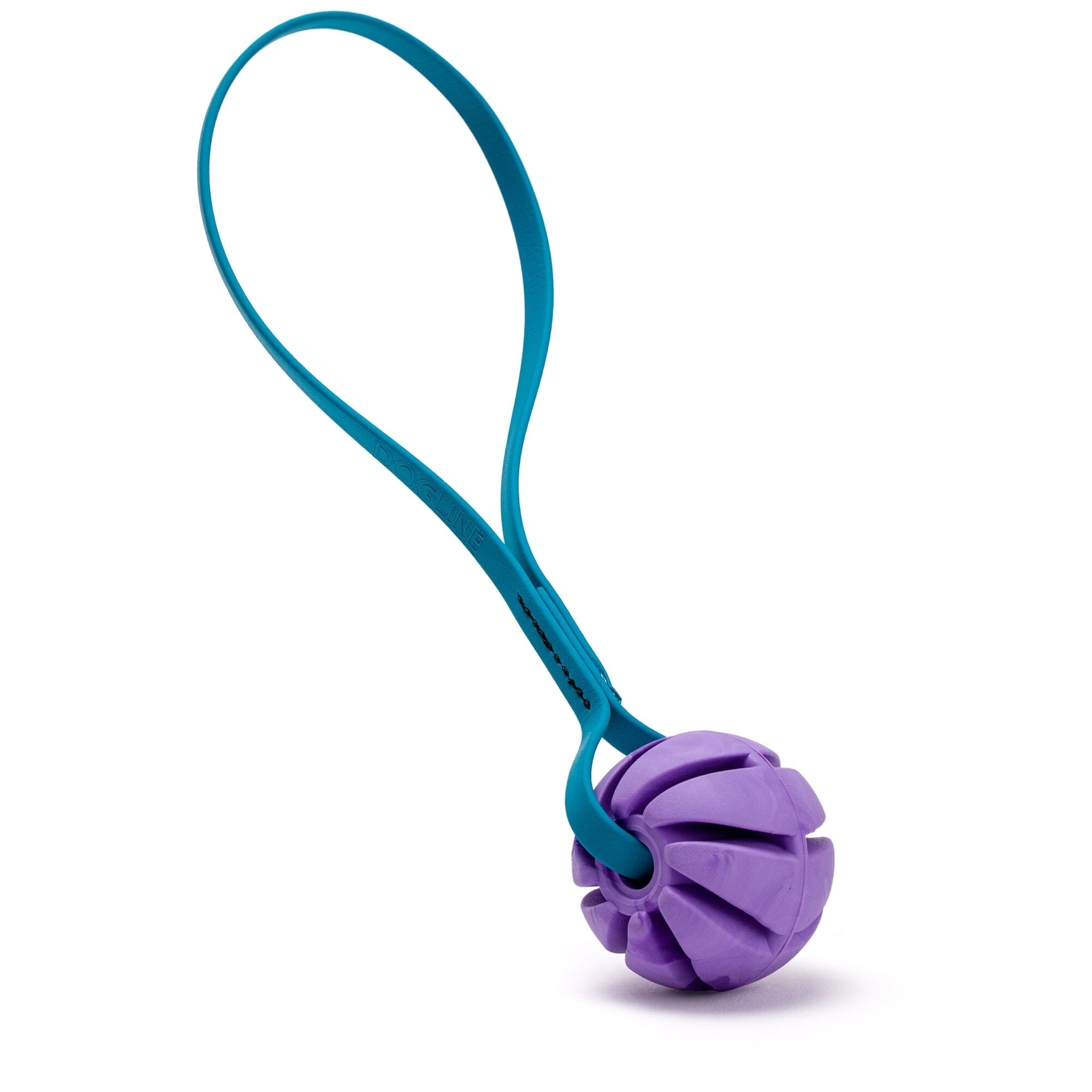 Rubber Spiral Ball with Biothane Handle by Dogline