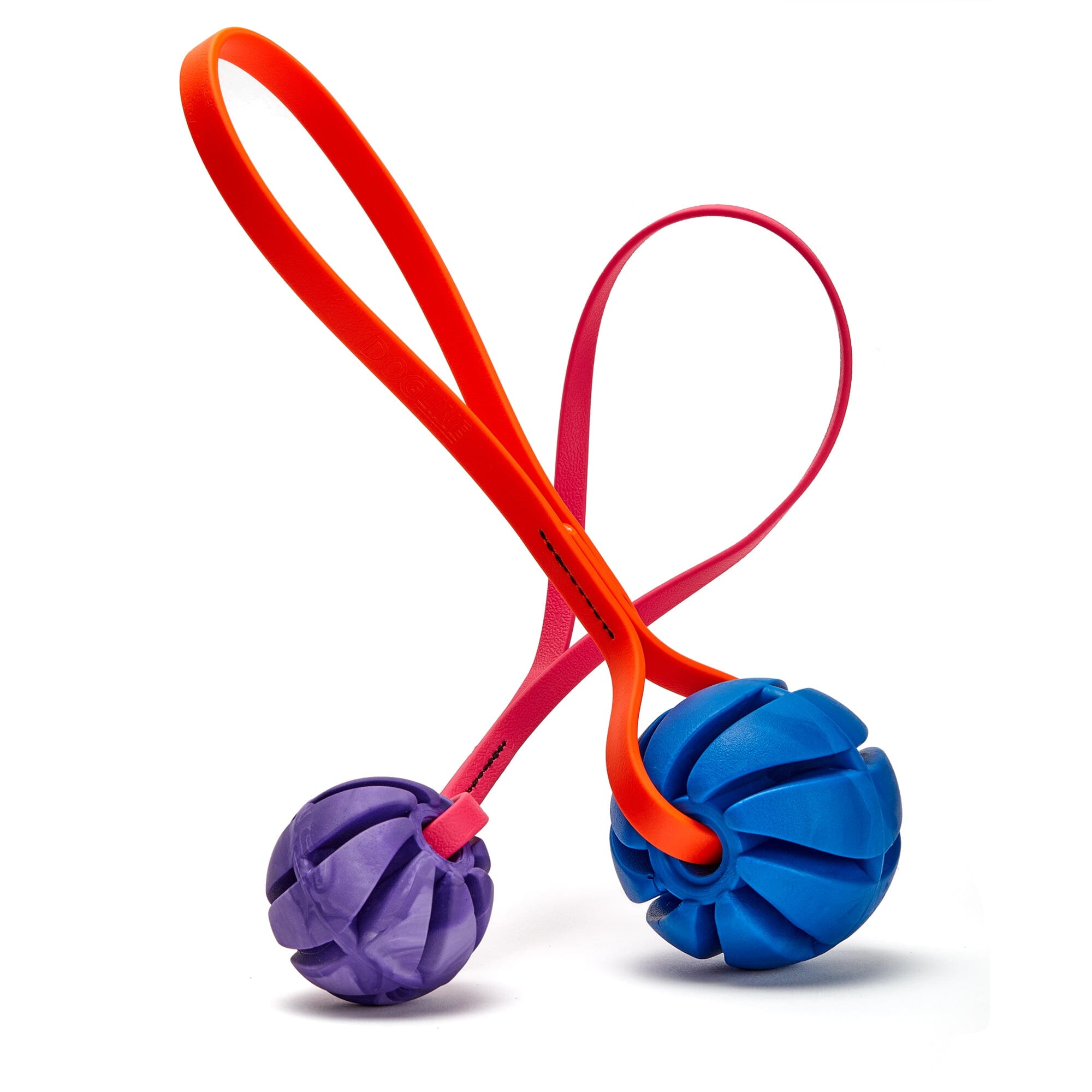 Rubber Spiral Ball with Biothane Handle by Dogline