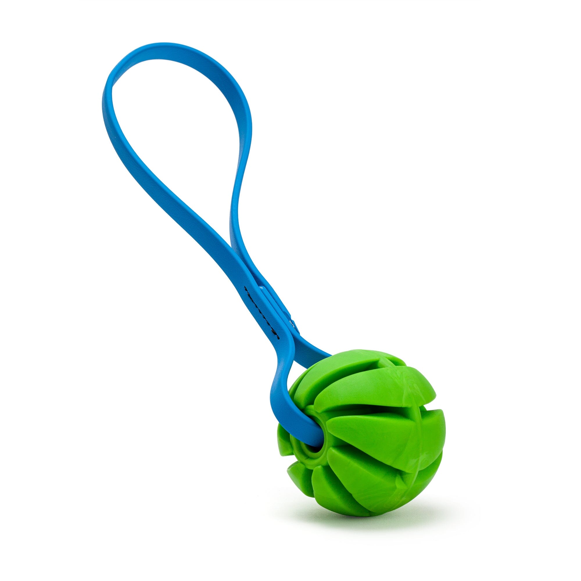 Rubber Spiral Ball with Biothane Handle by Dogline