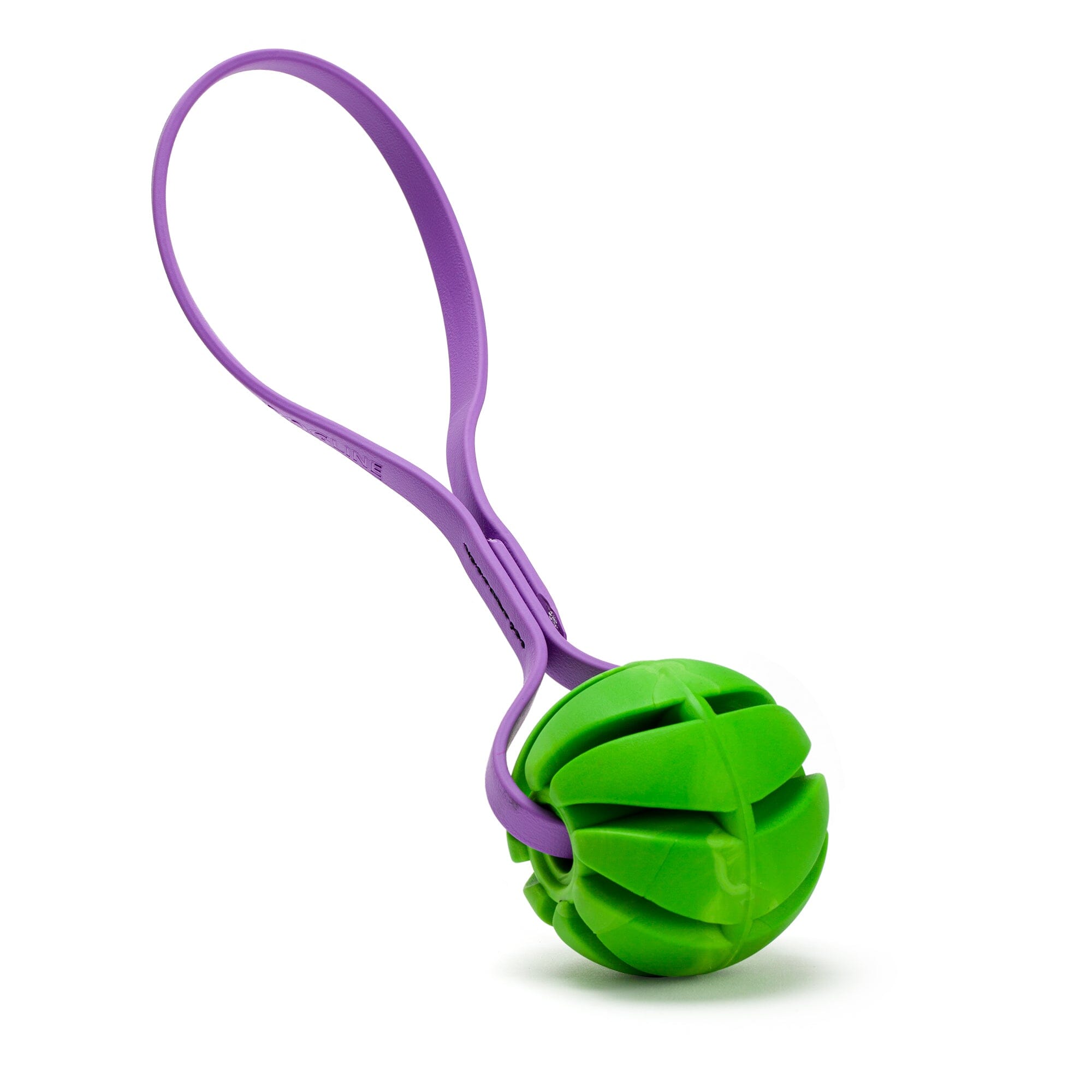 Rubber Spiral Ball with Biothane Handle by Dogline