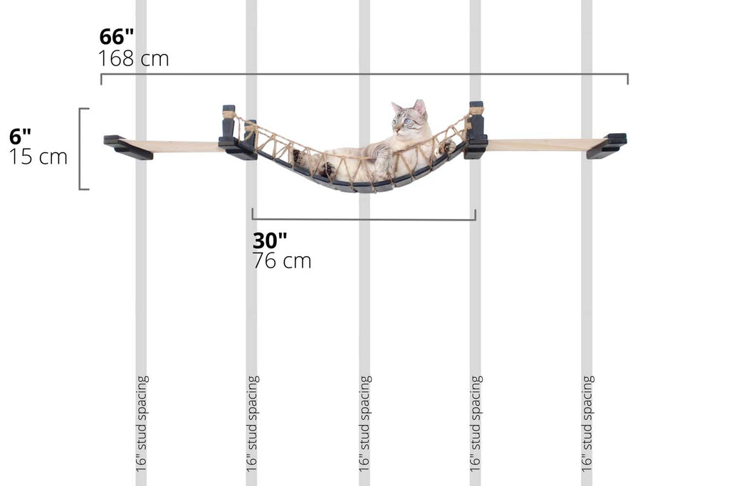 Double Cat Hammock and Climbing Bridge Combo