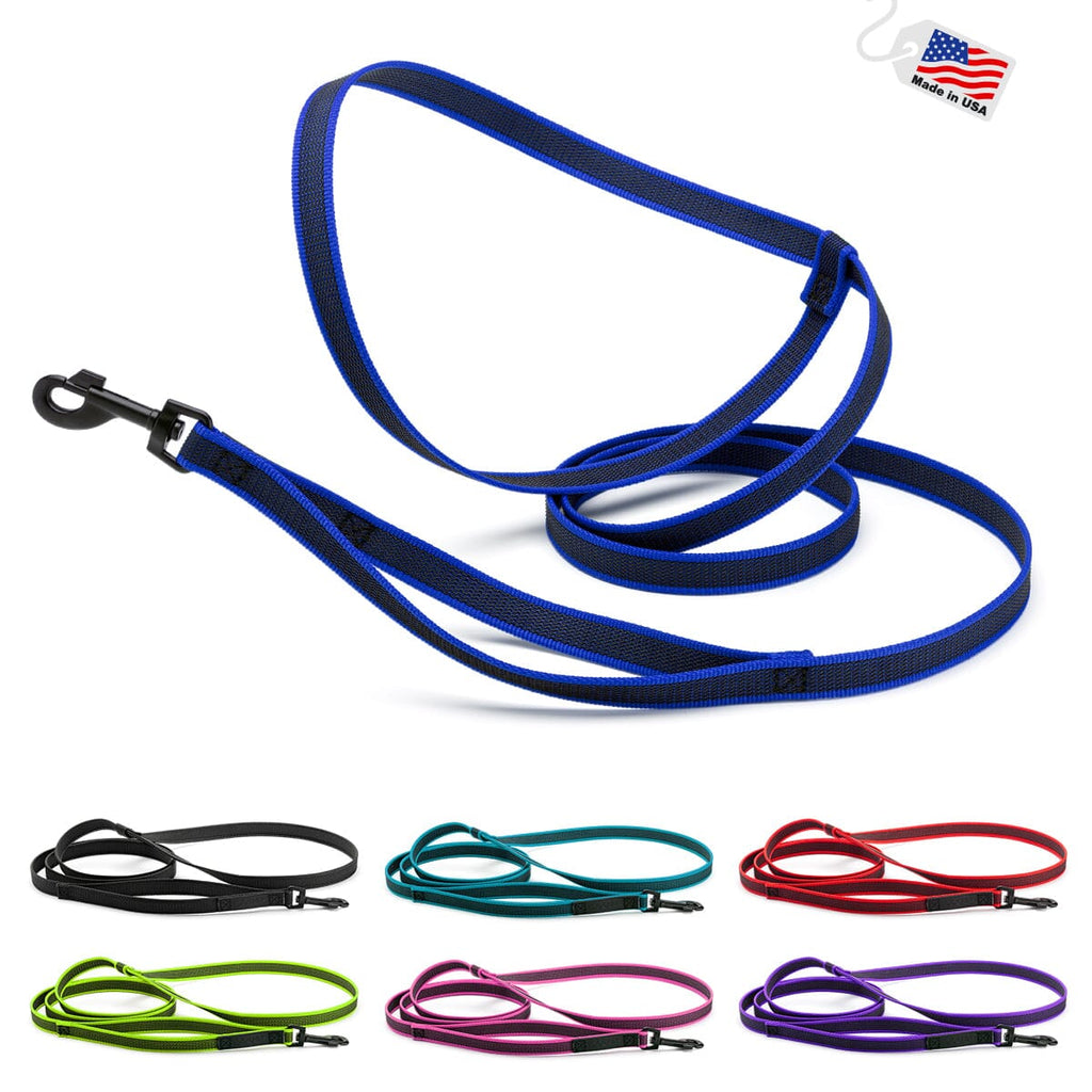 Rubber Infused Nylon Multifunctional Dog Leash for Walking and Running Hands Free by Dogline