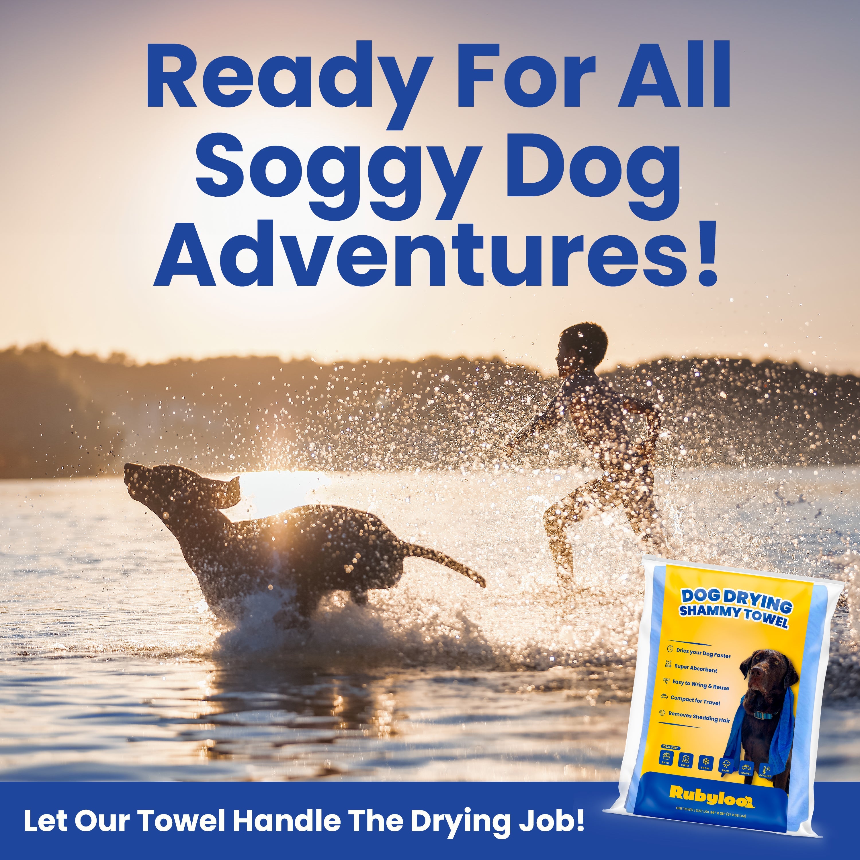 Dog Drying Shammy Towel by Rubyloo