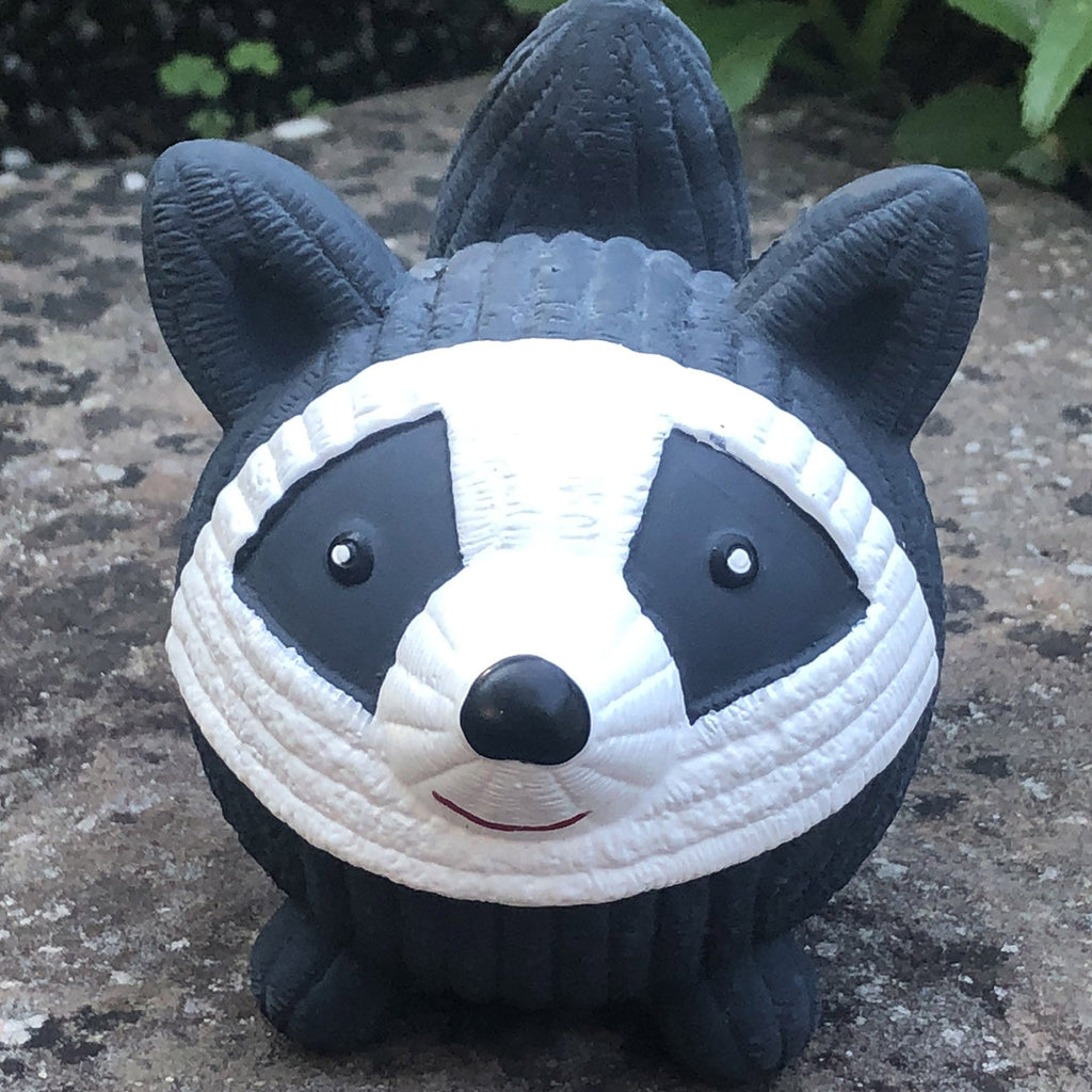 Reggie Raccoon Ruff-Tex® Latex Ball Dog Toy, Large by HuggleHounds