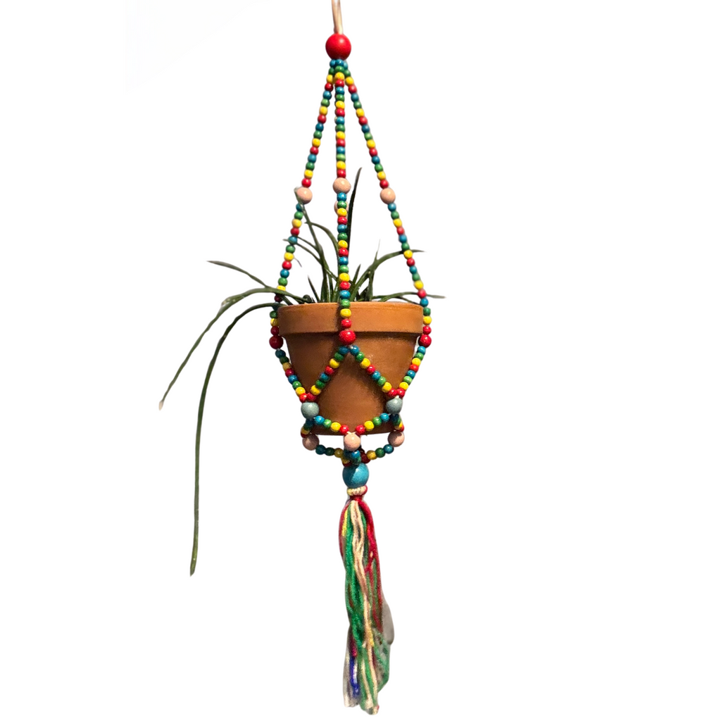 Rainbow Macrame Plant Holder | Bohemian Decorative Hanging Flowerpot Holder by The Bullish Store
