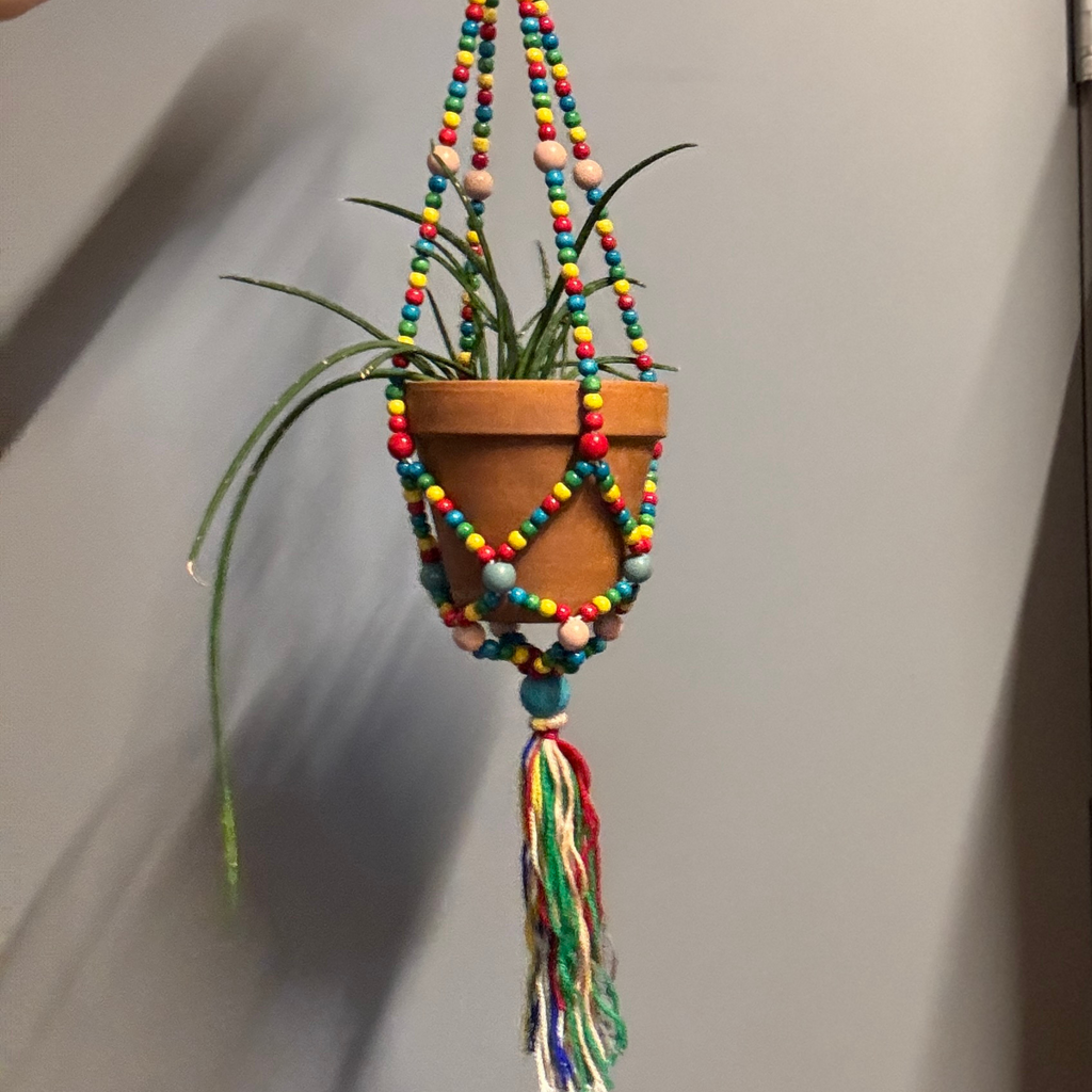 Rainbow Macrame Plant Holder | Bohemian Decorative Hanging Flowerpot Holder by The Bullish Store