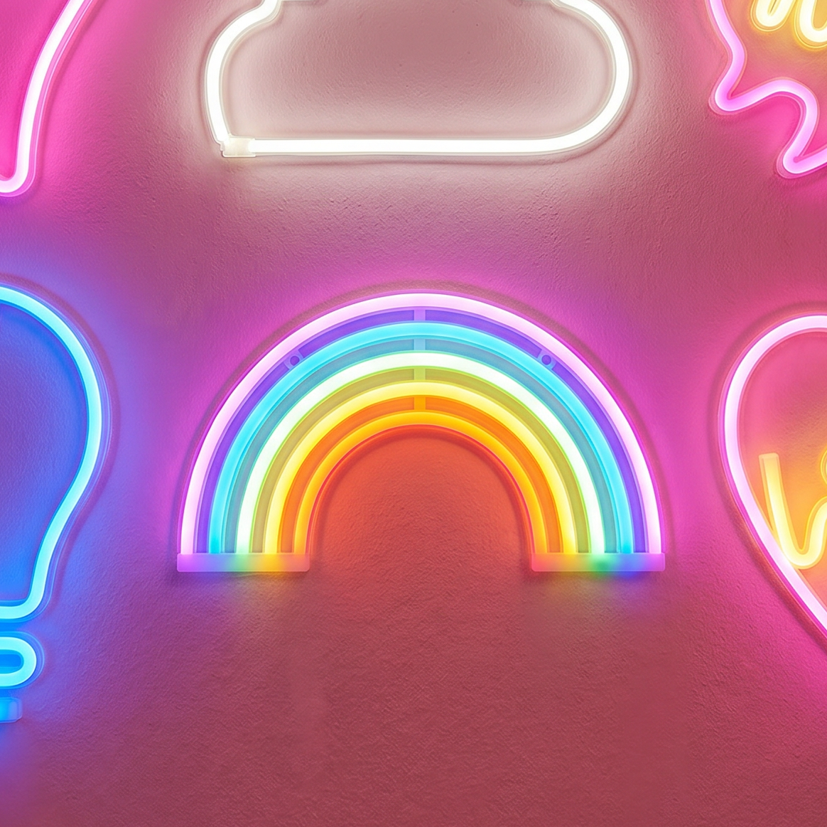 Rainbow Neon LED Light | LGBTQ Pride Retro Wall Art Sign by The Bullish Store