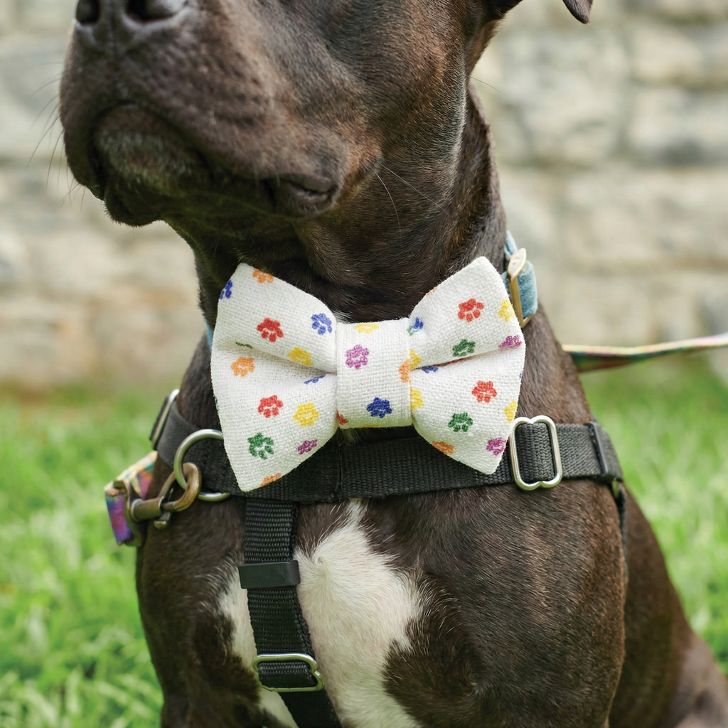 Rainbow Plaid Pet Bow Tie Set | LGBTQ Pride Pet Accessories | Gift For Cat/Dog Lover by The Bullish Store