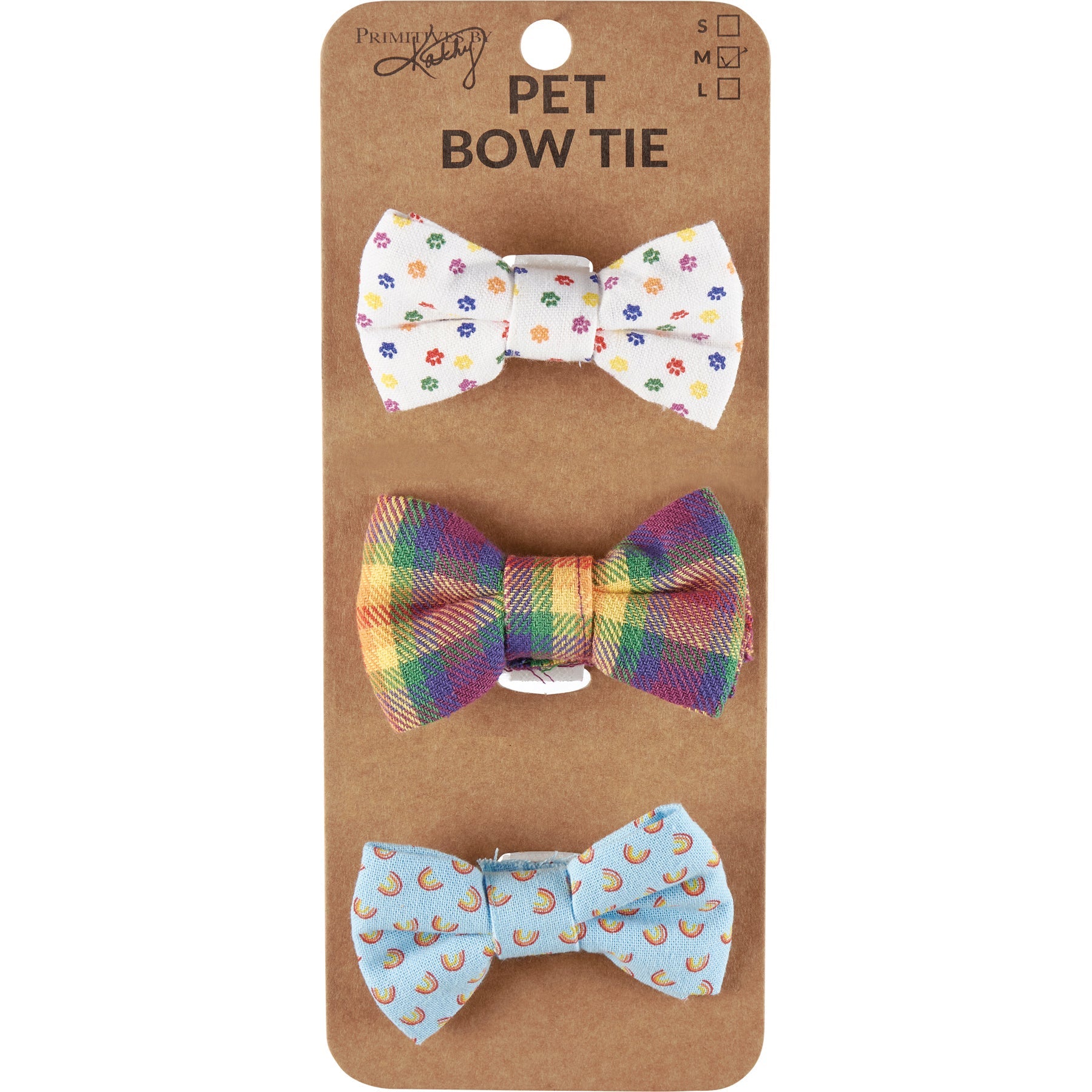 Rainbow Plaid Pet Bow Tie Set | LGBTQ Pride Pet Accessories | Gift For Cat/Dog Lover by The Bullish Store