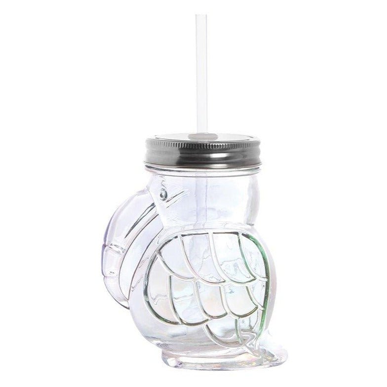 Rainbow Toucan Shaped Sipper | Iridescent Glass | Cocktail or Wine Glass with Straw for Indoors or Outdoors by The Bullish Store