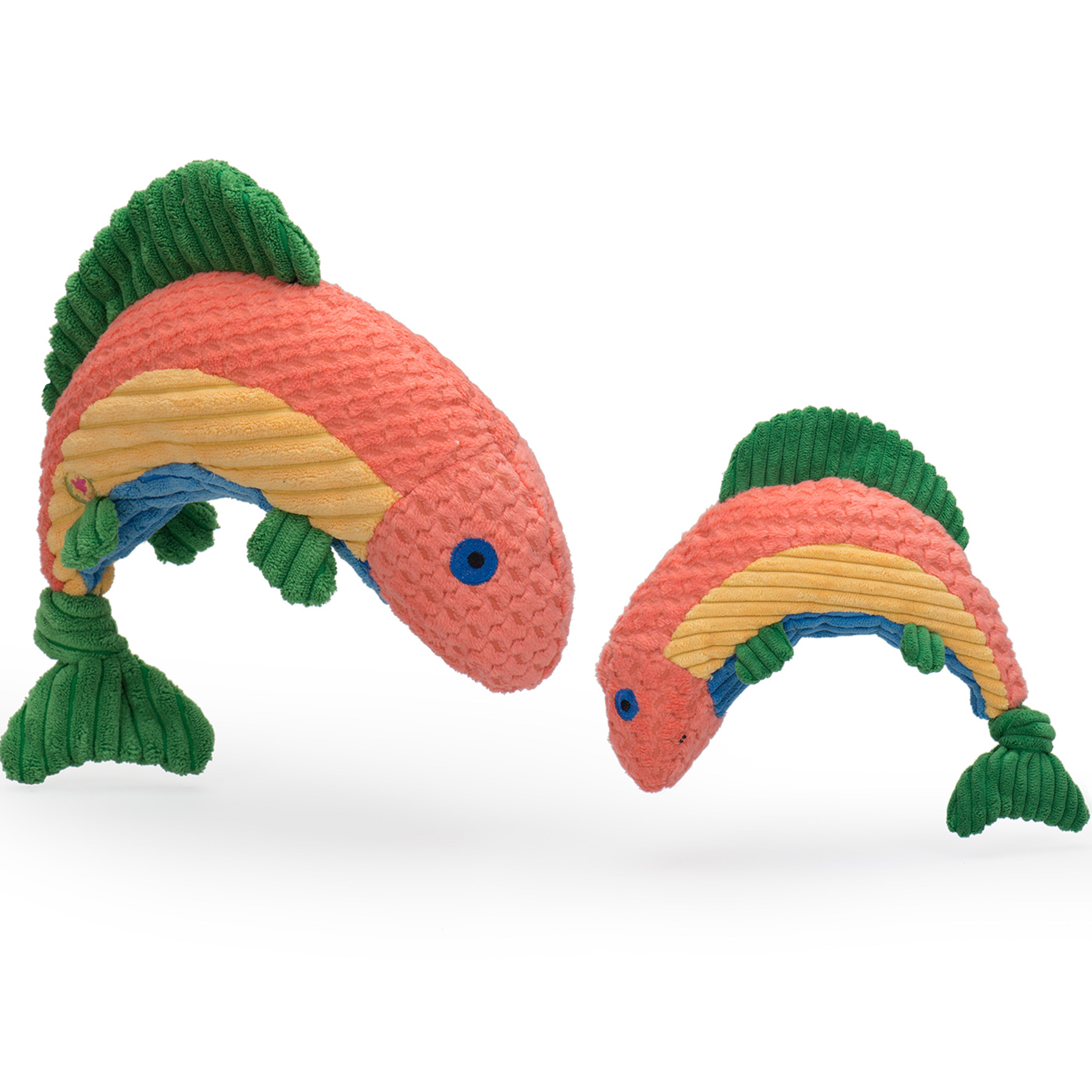 Rauccous Rainbow Trout Knottie® Plush Dog Toy by HuggleHounds
