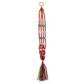 Red Macrame Plant Holder | Boho Hanging Decor Flowerpot Holder by The Bullish Store