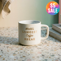 Retirement Gift "World's Longest Coffee Break" Stackable White Mug | Stoneware Tea Coffee| Retired | 14oz. by The Bullish Store