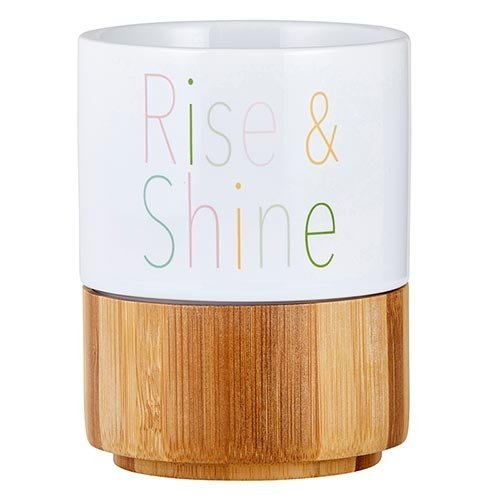 Rise & Shine Ceramic Mug with Bamboo Base by The Bullish Store
