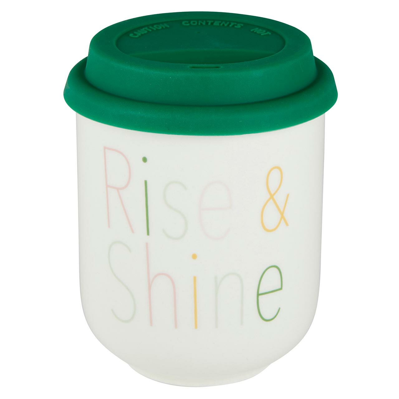 Rise & Shine Ceramic To Go Mug | Holds 16 oz. | Eco Mug with Silicone Lid and Sleeve by The Bullish Store
