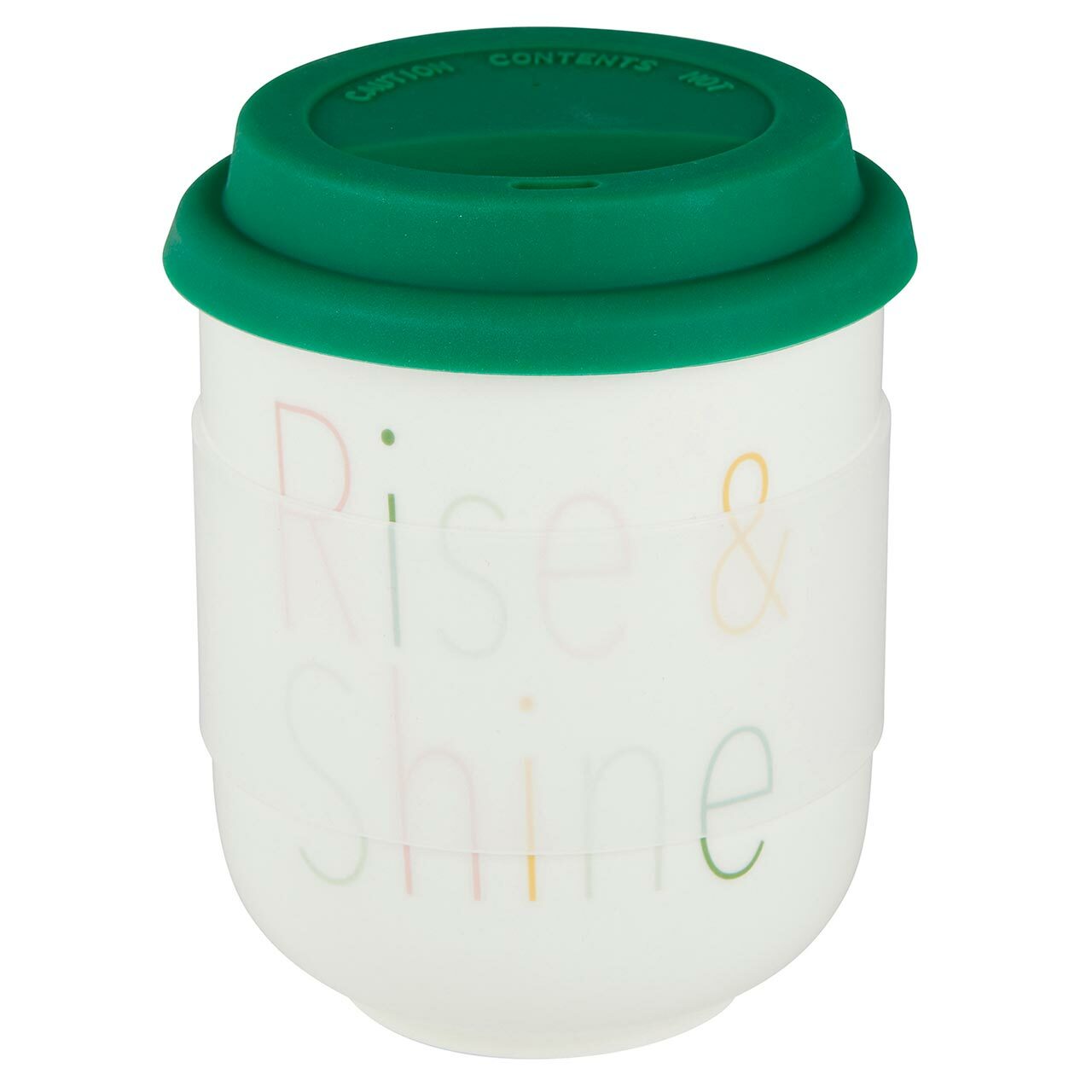 Rise & Shine Ceramic To Go Mug | Holds 16 oz. | Eco Mug with Silicone Lid and Sleeve by The Bullish Store