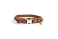 Rolled Style Light Brown Leather Quick-Release Dog Collar by Euro-Dog Collars and Leads