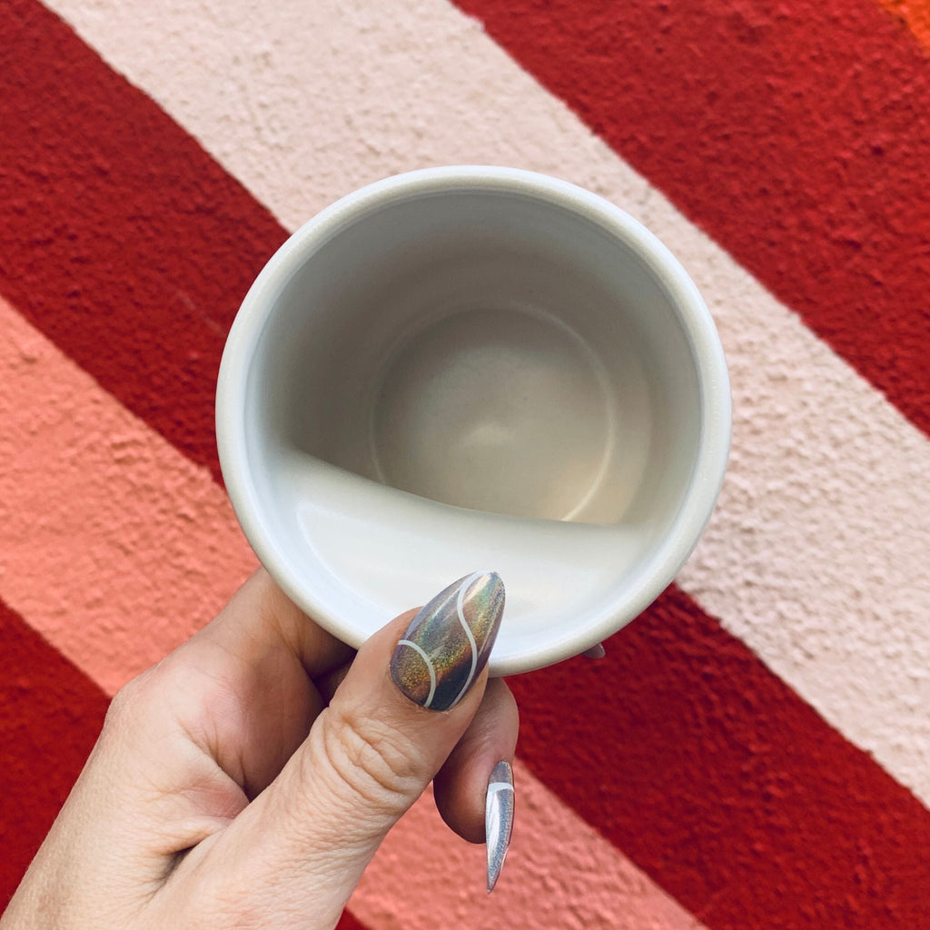 Romance Pucker Up Heart Shaped Handle Mug | Stoneware Tea Coffee Cup | 12oz by The Bullish Store