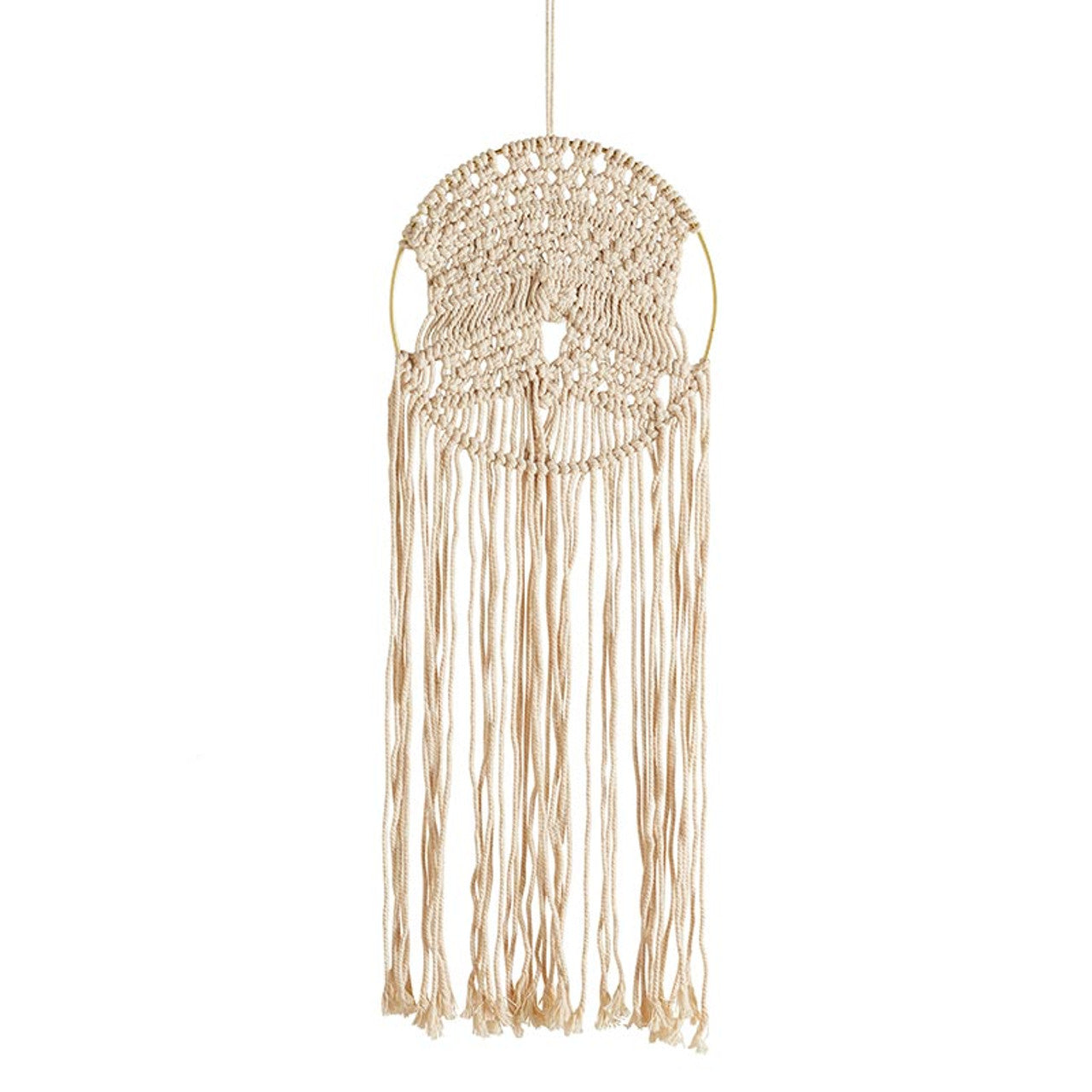 Round Hoop Macrame Bohemian Decor | Decorative Macrame Wall Hanging | 10" x 27.5" by The Bullish Store