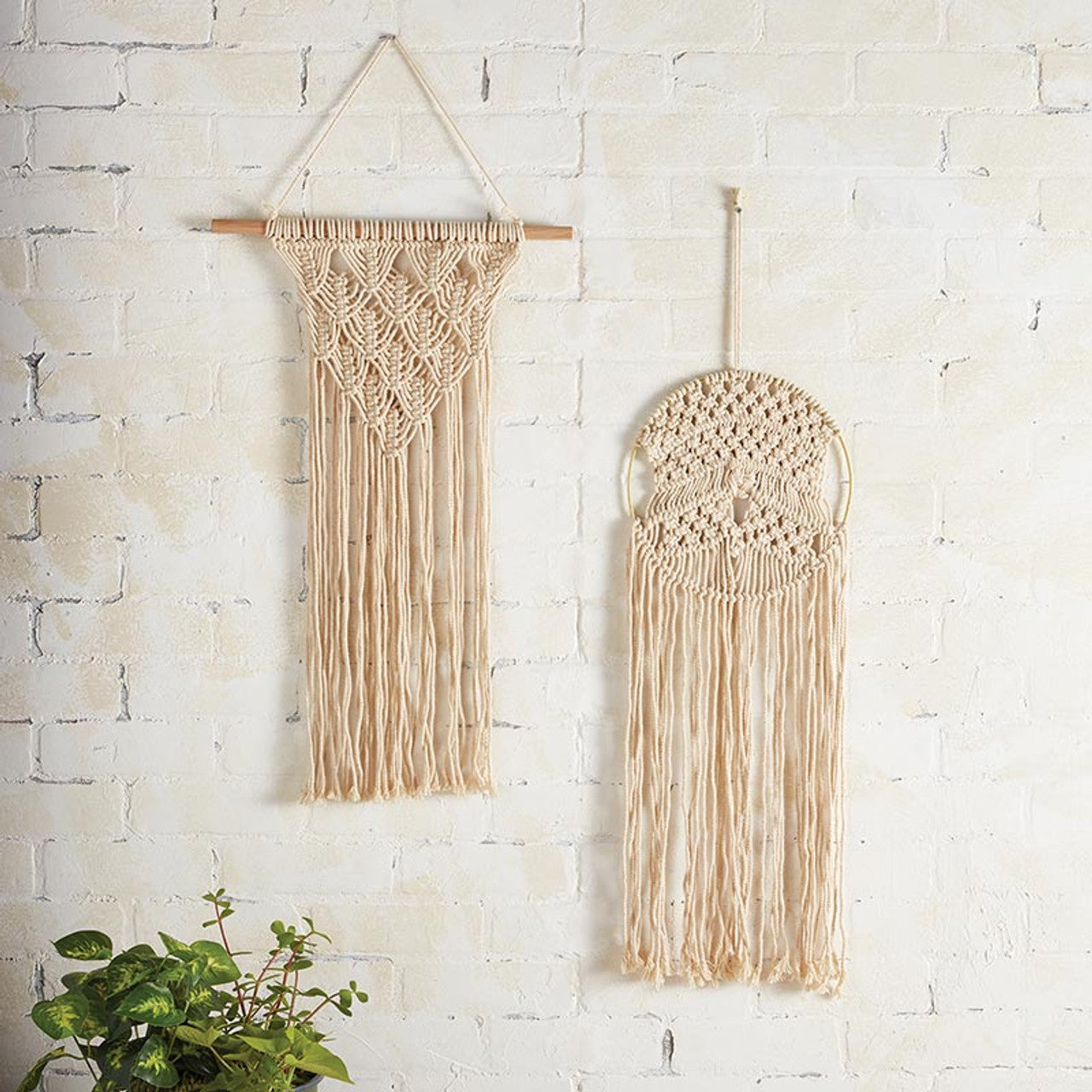 Round Hoop Macrame Bohemian Decor | Decorative Macrame Wall Hanging | 10" x 27.5" by The Bullish Store