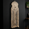 Round Hoop Macrame Bohemian Decor | Decorative Macrame Wall Hanging | 10" x 27.5" by The Bullish Store