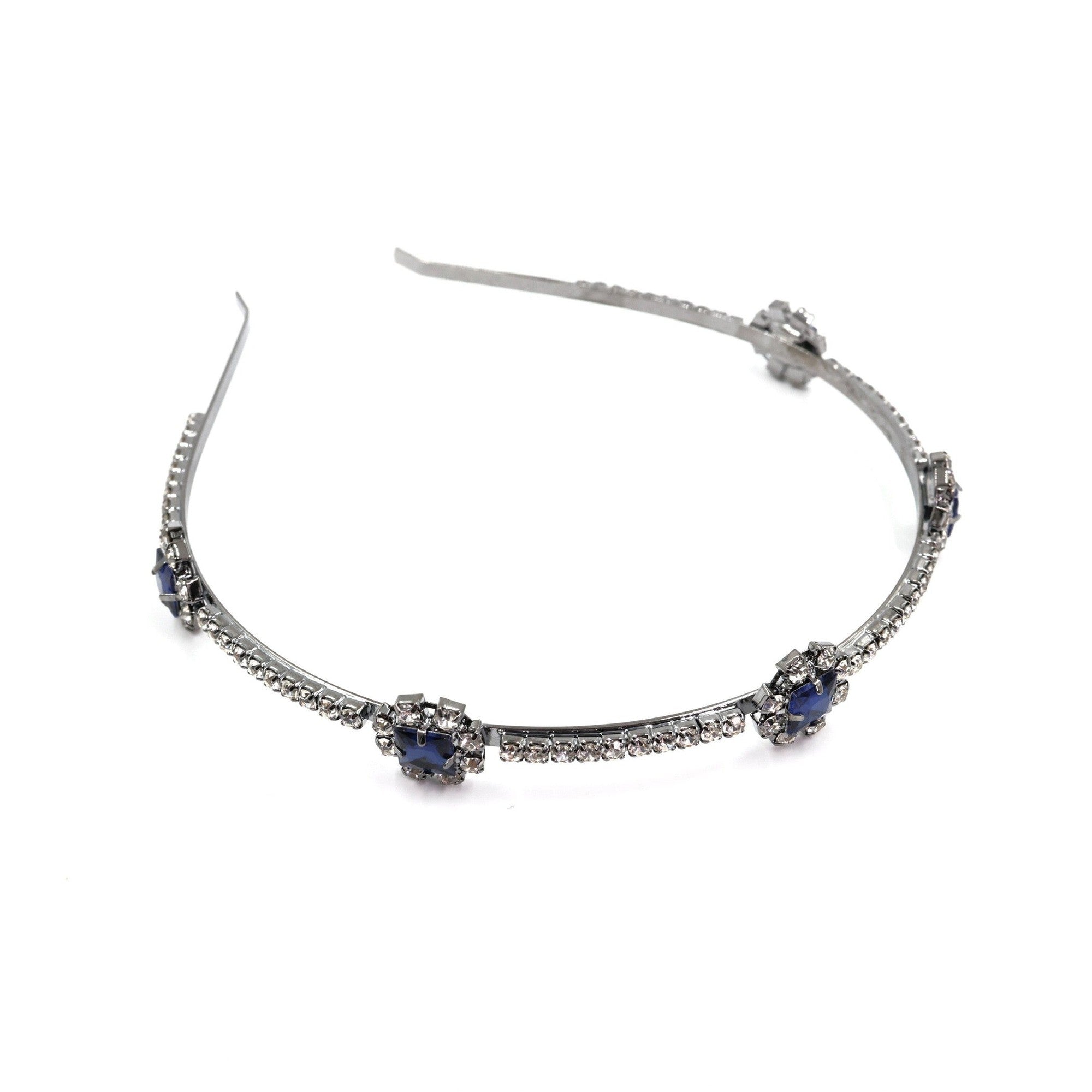 Royal Sapphire Tiara Crown in Blue and Silver | Royalty Crown Party or Bridal Hair Accessory by The Bullish Store