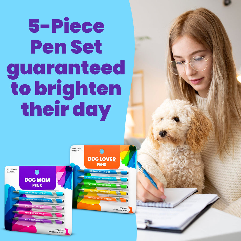 Dog-Themed Stylus Pen Set: 1 pc. Dog Lover & 1 pc. Dog Mom by Rubyloo