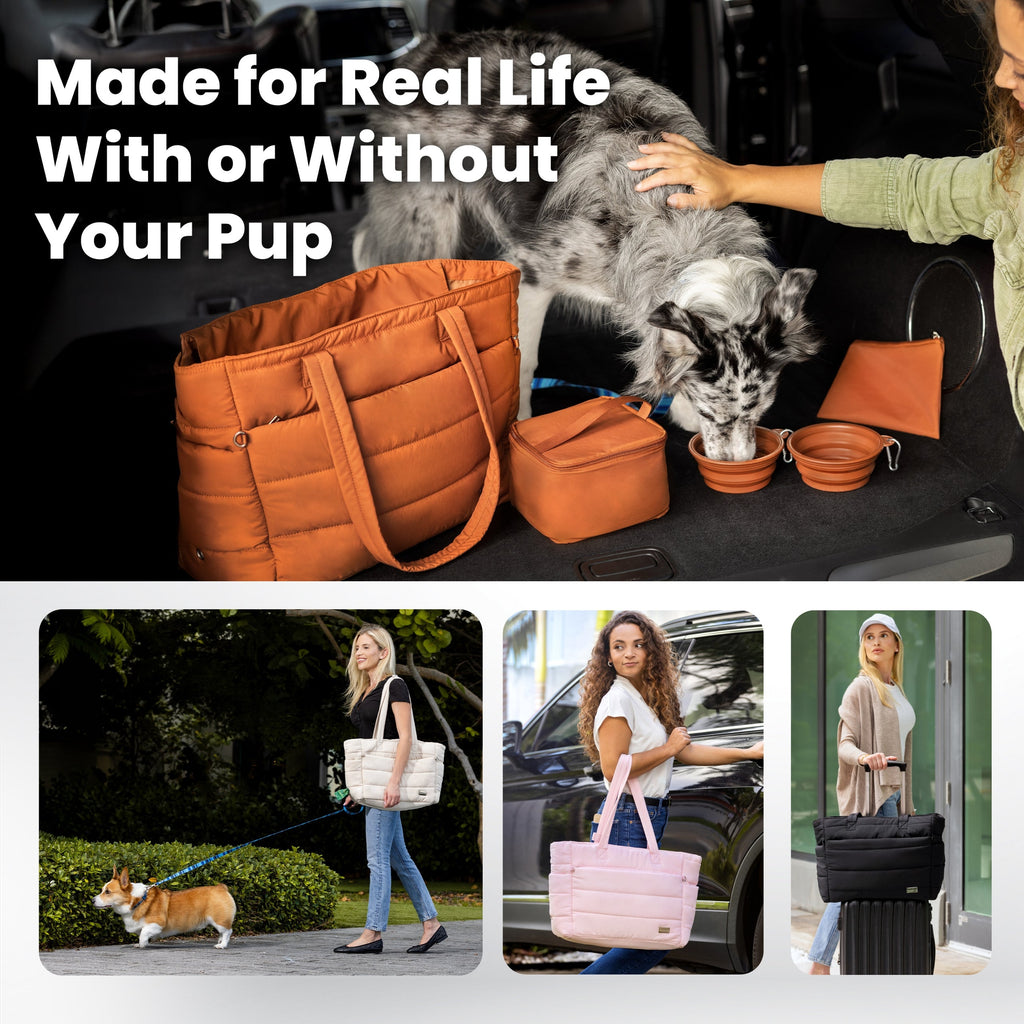 Puffer Dog Travel Bag for Dog Moms by Rubyloo