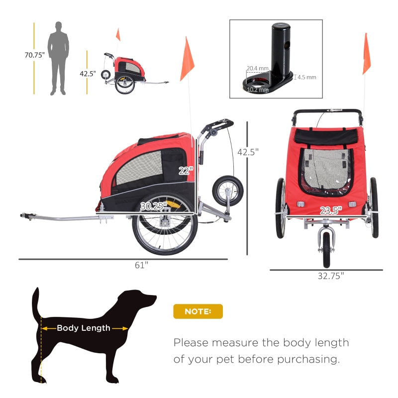 Pet Dog Bicycle Trailer Jogger with Suspension by Furr Baby Gifts