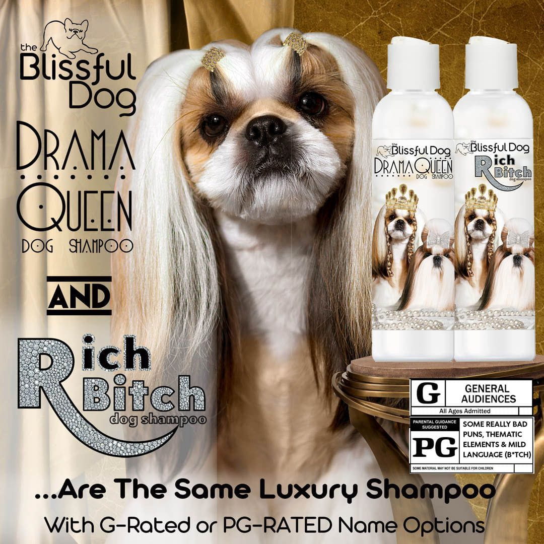 Shih Tzu Rich Bitch & Drama Queen Shampoo by The Blissful Dog