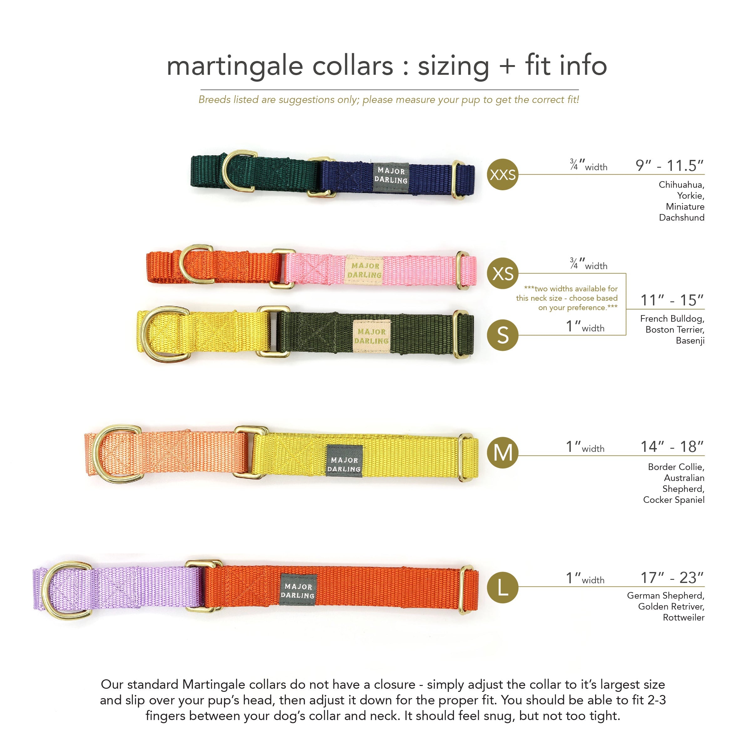 martingale collar / pink + orange by Major Darling