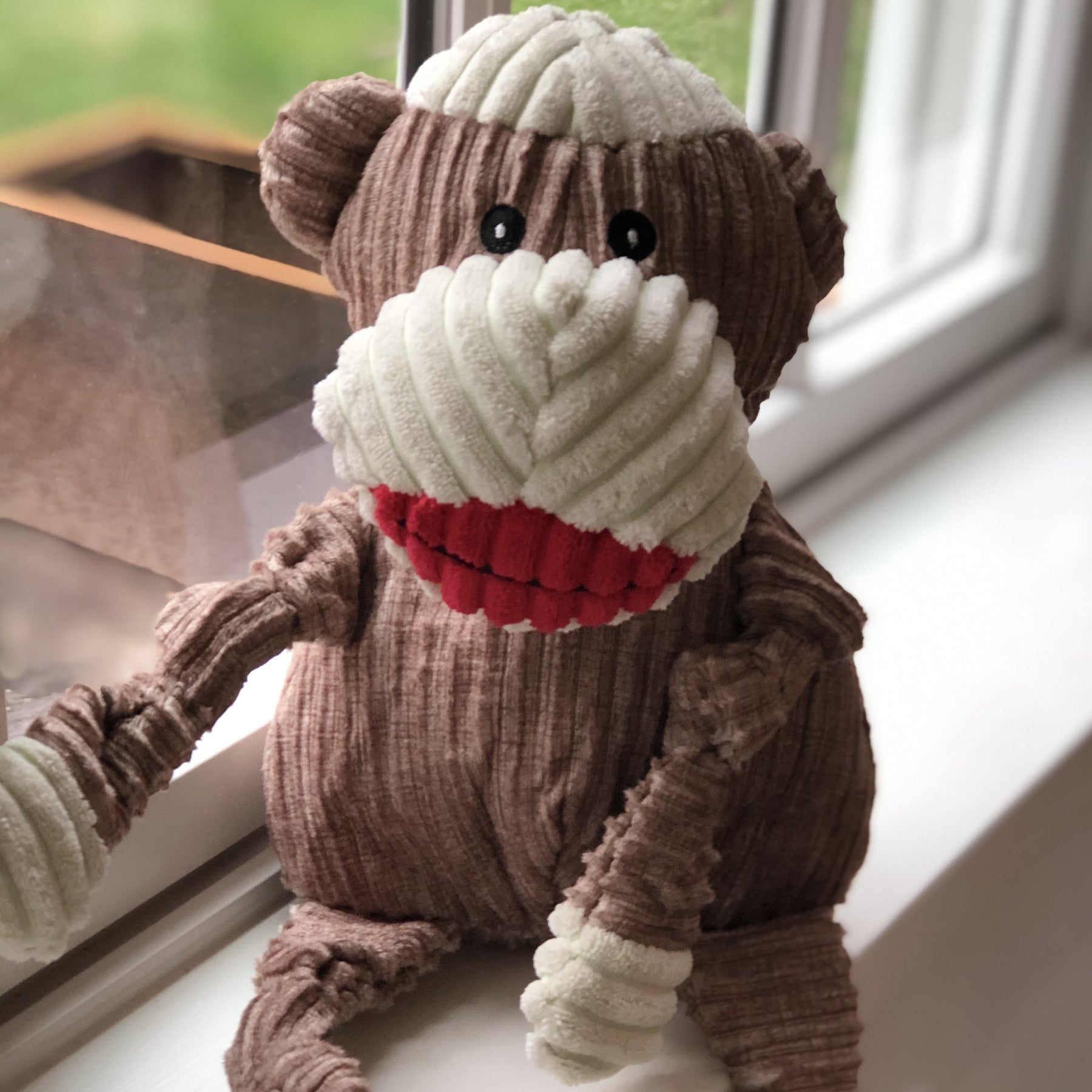 Stuey Sock Monkey Knottie® Plush Dog Toy by HuggleHounds
