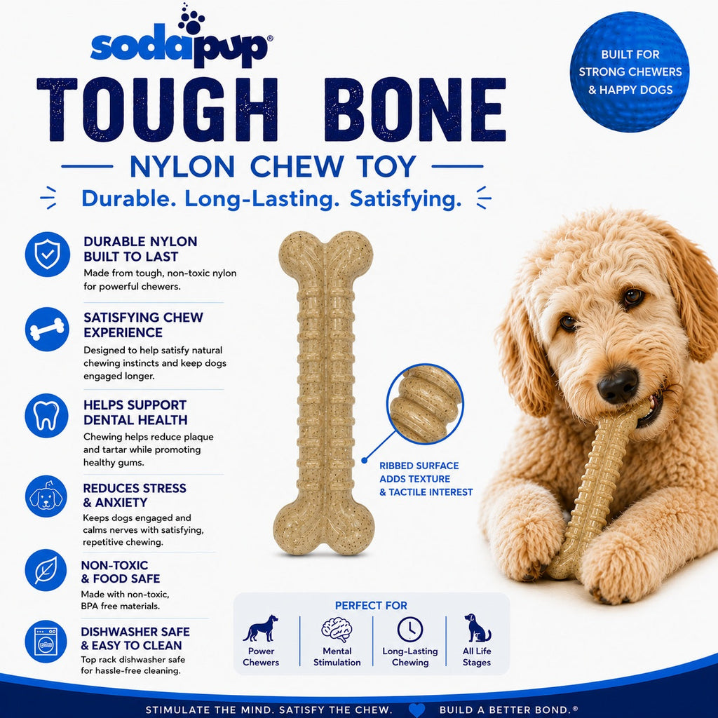Tough Bone Nylon Chew Bone | Ultra-Durable Dog Toy for Aggressive Chewers | SodaPup by SodaPup/True Dogs, LLC