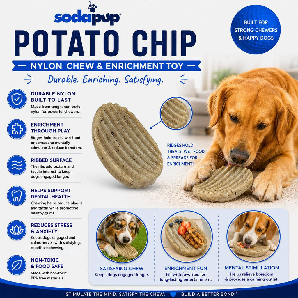 Potato Chip Nylon Chew & Enrichment Toy | 2-in-1 for Aggressive Chewers | SodaPup by SodaPup/True Dogs, LLC