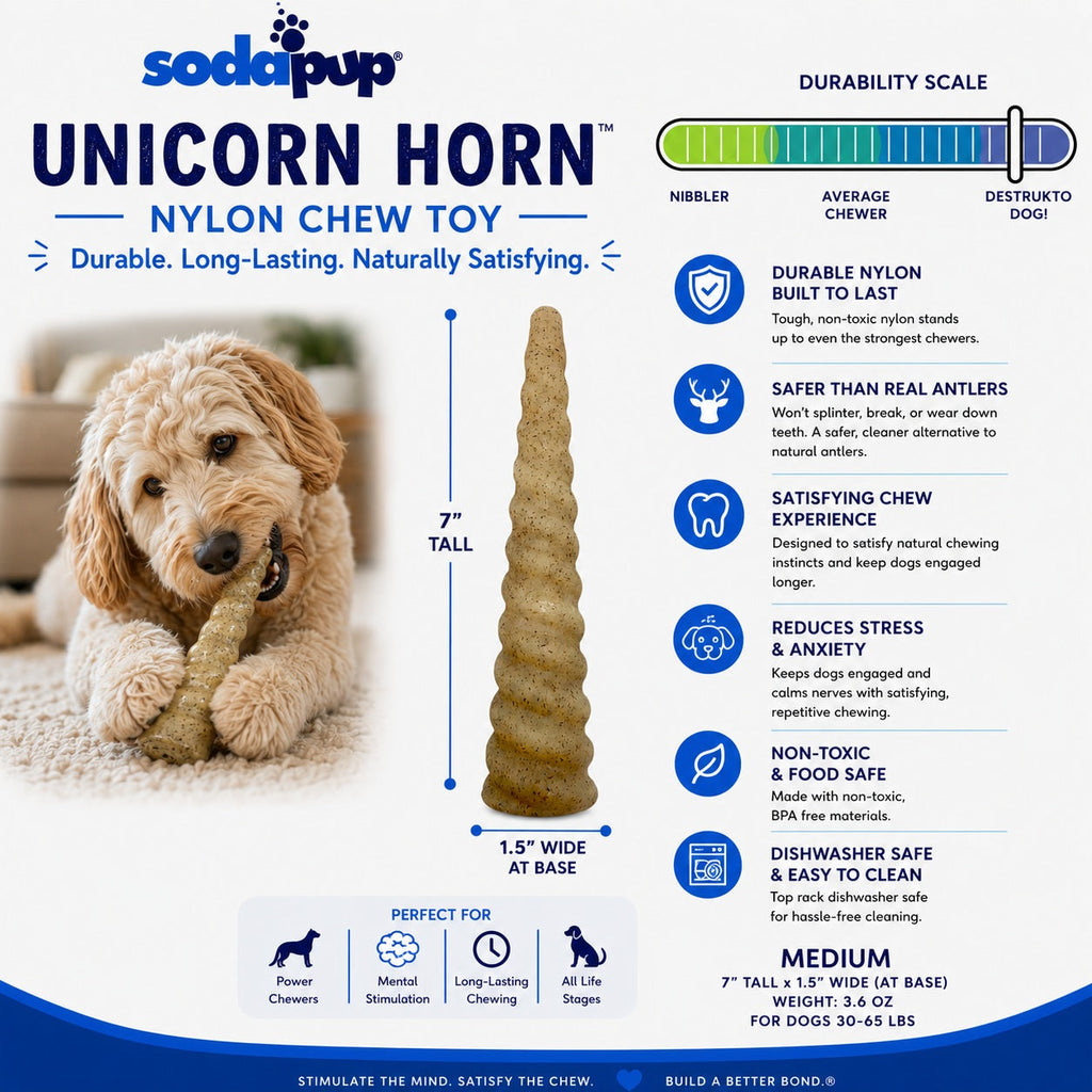 Unicorn Horn Nylon Dog Chew Toy | Durable for Aggressive Chewers | SodaPup by SodaPup/True Dogs, LLC