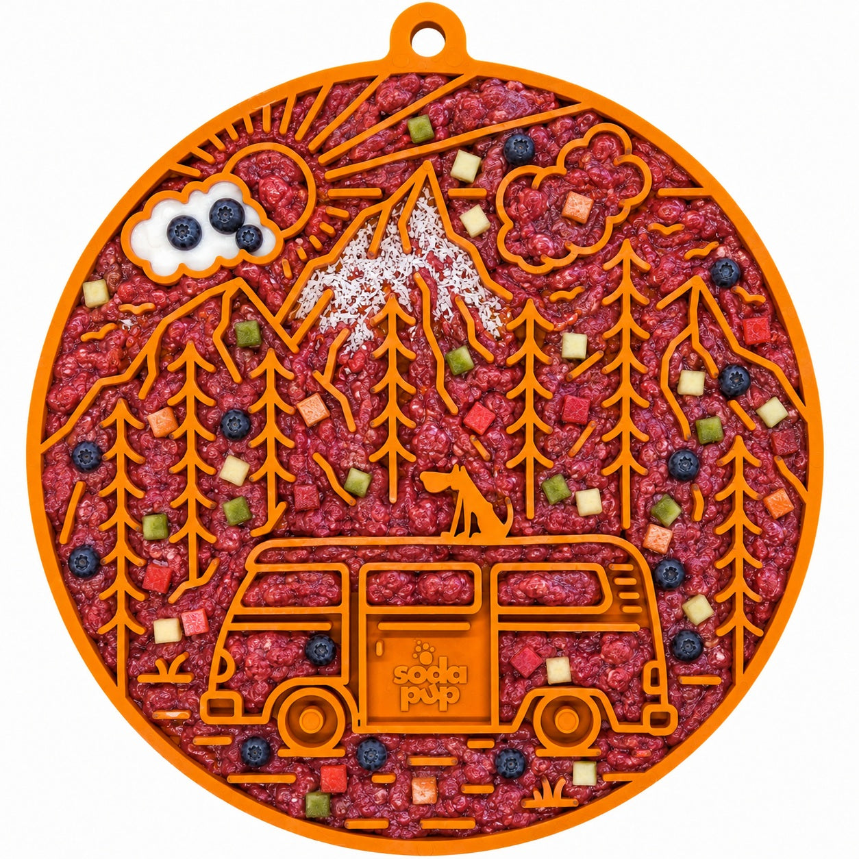 Camp eMat - Enrichment Lick Mat For Dogs and Cats - with Suction Cups | Retro Van Design | USA Made by SodaPup/True Dogs, LLC