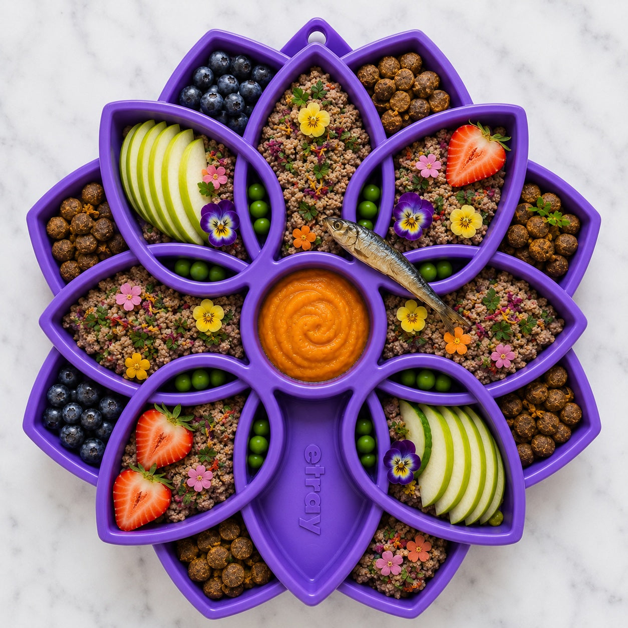 Mandala eTray Shallow Slow Feeder Dog Bowl for Enrichment | USA Made by SodaPup/True Dogs, LLC